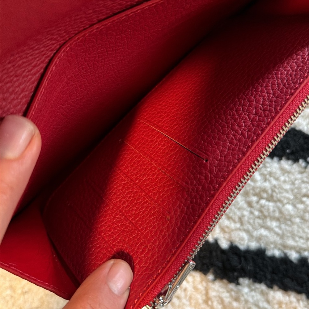 New Hermes Paris Dogon Red Genuine Leather Wallet/Clutch - Picture 9 of 14